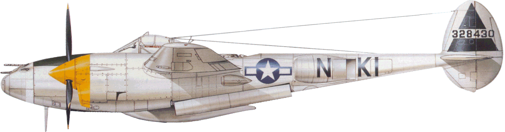Lockheed P-38 Lighting fighter plane of WWII